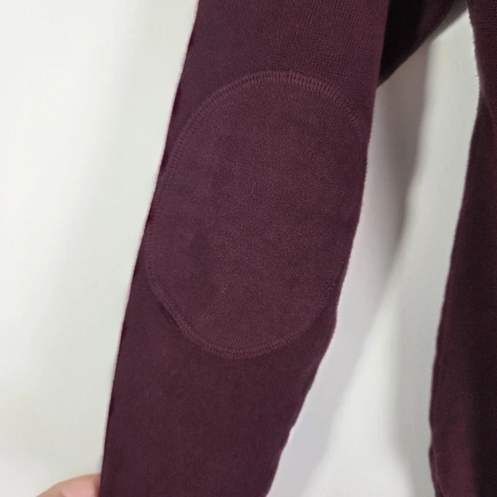 Dip Mens Burgundy 100% Cotton‎ Preppy Sweater Elbow Patches Grampacore Preppy Sm